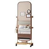 MPLFHSYOS Drehbarer mobiler Ganzkörperspiegel aus hochwertigem massivem Eschenholz, Vintage-Boden im chinesischen Stil mit integriertem Zeitungsständer for die Inneneinrichtung(B)