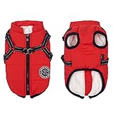 Savlot Hundejacke Winterweste Jacken Hundemantel Hundepullover Haustier Skifahren Kostüm Ärmellose Baumwolle Gepolsterte Weste Mit Brustgurt Gurt