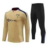 ZHSQASAXD 2324-2526 Seasons Herren Fußball Trainingsanzüge Set Trainingsanzug Jersey Europäischer Klub Männer-Fußball-Sweatshirt Frühling Herbst Sport-Trainingsuniform,I,XXL