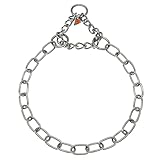 Sprenger Hundehalskette mit Durchzugskette 3mm I Edelstahl rostfreie Hundehalsband für kurz- und langhaar Hunderassen bis 55 kg, schwarz (50 cm)