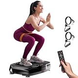 TISSCARE Vibrationsplatte,Rüttelplatte Sport für Zuhause ,Vibro Shaper mit 120 Stufen, 5 Modi & bis 400LBS - Vibrationsboard zur Fettverbrennung, Figurformung & Muskelaufbau für Damen＆Herren