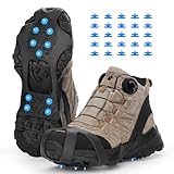 Fengzio Schuhspikes mit Extra20 Spikes Schuhkrallen für Schuhe im Winter Outdoor Anti Rutsch Steigeisen für Damen und Herren Schuh Spikes für Bergschuhe/Schuhkrallen/Eisspikes