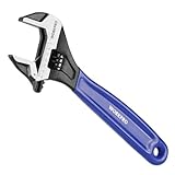 WORKPRO Schraubenschlüssel 150 mm Rollgabelschlüssel, Verstellbarer metrischer Einmaulschlüssel aus Cr-V Stahl und weichem Bi-Material-Griff