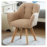 Stilvoller Drehsessel – Samtstoffstuhl mit stabilen Holzbeinen für Esstisch und Lounge – keine Räder, perfekt für kleine Räume und Gäste, bequemer Club-Stuhl