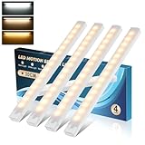 Schrankbeleuchtung LED mit Bewegungsmelder, Unterbauleuchte Küche Led, Dimmbar USB Wiederaufladbar Schranklicht, Schrankleuchte Lichtleiste, Stufenlose Nachtlicht für Kleiderschrank, Treppe, Schrank