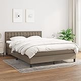 Sufrk Boxspringbett mit Matratze Taupe 140x190 cm Betten Bett Mit Matratze Bett Boxspringbett Schlafzimmer MöBel Stoff - 3140373