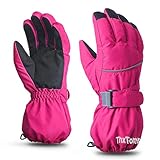 ThxToms Kinder Ski Handschuhe Winter Skihandschuhe -15℃ | Winddicht Wasserdicht Warm | Oxford Palme Verdickt Kalt Wetter | Outdoor Sports Snowboard Skifahren | für Junge Mädchen