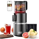 Anybear 350W Entsafter mit 124 mm Einfüllschacht Slow Juicer mit Doppel-Zerkleinerungstechnologie für Ganze Früchte & Gemüse | Hohe Saftausbeute | BPA-freies Tritan-Material | Mit Saftrezepten