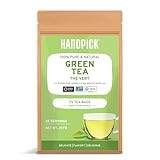 HANDPICK, Grüner Tee Beutel - 25 zählen |100% reine Grüntee Blätter aus dem Himalaya, Indien|Runde umweltbewusste Grünteebeutel, heißen oder Eistee brauen