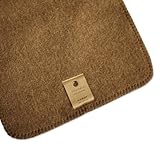 TILLHÅLL Sitzkissen aus 100% Reiner Schurwolle für Indoor & Outdoor | Aufrollbare Sitzunterlage für unterwegs | Premium Qualität Made in Germany | Erhältlich in braun oder beige (Braun)