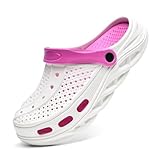 GULAKY Clogs & Pantoletten für Herren Gartenschuhe Orthopädische Schuhe Sandalen Damen Sommer Hausschuhe,Weiß Rosa38.39
