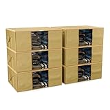 Kuber Industries 6 Stück Vlies-Deckenbezüge zur Aufbewahrung mit Reißverschluss, transparent, Razai Organizer für Unterbett, Kleidertasche für Jacke, Blazer und Schal, Futter – Golden