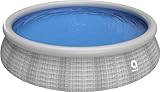 Avenli Pool 396 x 84 cm Family Prompt Set Pool Aufstellpool ohne Pumpe Pool-Set grau Gartenpool rund Schwimmbecken für Familien & Kinder graue Rattan-Optik