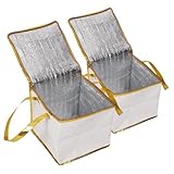 Gatuida 1 Satz 1 Set Isoliertaschen Catering Kühltaschen Wärmedämm Tragetasche Große Gebrauchs Einkaufstasche Wiederverwendbare Einkaufstüten Faltbare Picknick Tasche Große Lunch 2Stk