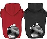 OWBB® 2 Stück Mittlerer Hund Kapuzenpullis Set, Hunde Hoodie warm,Bekleidung Fleece Sweater Hundepullover Baumwolljacke Shirt von XXL bis 9XL（Schwarz+Rot/3XL