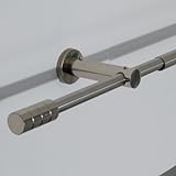 Ventanara Stilgarnitur 110 bis 200 cm Gardinenstange ausziehbar mit Endstücken Zylinder inklusive Montagematerial