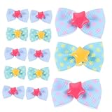 Milisten 20 Stück Teiliges Hund Haarspangen mit Stern-Bowknot Rubber Bands Kleine Süße Haarschleifen für Welpen und Kleine Hunde Vielseitige Haustier Styling Accessoires für Festliche