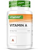 vit4ever Vitamin A - 10.000 I.E. (3000 µg) - 365 Tabletten - Alternative zu Kapseln - Hochdosiertes Retinylacetat - Ohne unerwünschte Zusätze - Augen, Haut, Immunsystem - Vegan