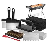 zjhukfmc Grill Reinigungsset,Grillzubehör Zur Reinigung | Multifunktionaler Hitzebeständiger Schaber Für Schaufel Rost Und Kochen