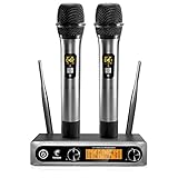 TONOR Wireless Funkmikrofon UHF Professionelles dynamisches drahtloses Dual Mikrofon, Handmikrofonsystem, Heim-KTV-Set für Karaoke, Party, DJ, Kirche, Hochzeit, Meeting, Unterricht, 60 Meter