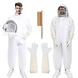 Imkeranzug Imkerei Anzug Ganzkörper Schutzanzug Schutzbekleidung mit Schleier, Kapuze, Handschuhe, Schutz Bienen-Outfit für den Garten und Imkereibedarf (XL)