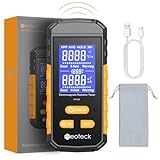 Neoteck 3-IN-1 EMF-Messgerät Wiederaufladbarer Strahlungsdetektor mit Akustischer Alarm Strahlungszähler 1~1999 V/m Elektrisches Feld Magnetische Temperatur EMF-Detektor für Küche Büro Fabrik