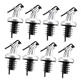 TOGEVAL 8 Stück Teiliges Edelstahl Flaschenverschluss mit Stopfen Luftdicht Wiederverwendbar Präzise Dosierung Geeignet für Öl Essig Weinflaschen Praktischer Flaschenausgießer für