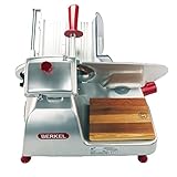Berkel Aufschnittmaschine Pro Line XS 25 in Silber - Der Profi Allesschneider für Ihre Küche - Höchste Präzision und Leistung +100% handgefertigtes Fassholzbrett Unikat aus Eiche
