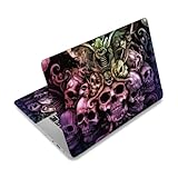 PLIGREAT 3 Stücke Skull Art Laptop Haut Aufkleber Aufkleber Universal Notebook Dekorative DIY Wasserdichte Laptop Case Schutzfolie für 12 '13' 13,3' 14' 15 Zoll Laptop Netbook PC