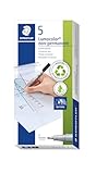 Staedtler Folienstift Lumocolor non-permanent, wasserlösliche Tinte, für fast alle Oberflächen geeignet, Linienbreite F 0,6 mm, nachfüllbar, lange Lebensdauer, 5 schwarze Stifte, 316-9X