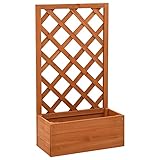 Myheimly Tannenholz Massiv Garten-Spalier mit Blumenkasten Pflanzkasten Rankhilfe Rankkasten Rankgitter Blumenständer Blumenkübel Orange 50x25x90 cm Tannenholz