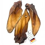 Rinderohren mit Muschel für Hunde | 50 Stück | natürlich und hochwertige Rinderohren | fettarm & proteinreich | Kauartikel zur Zahnpflege von Wuffsnacks