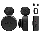 Srhythm M1 2 Pack Kabellose Lavalier-Mikrofone, Ansteckmikrofon, Geräuschminimierung, USB-C-Ausgang, 10-stündige Wiedergabezeit für Vlog, Interview, Livestream und Podcast