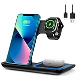 TEQY - Kabelloses 3-in-1-Ladegerät, 18 W Ladestation für iPhone 16/15/14/13/12/11/Pro/Max/XS/XR/X, Samsung, Apple Watch 10/ULTRA2/8/7/6/SE/5/4/3/2, AirPods 3/Pro/2 (weiß)