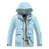 Snowboardjacke Damen Wasserdicht, Damen Skijacke Wasserdicht: Snowboardjacke Gefütterte Outdoorjacke Winterparka Mit Kapuze Winterjacke Skianzug Atmungsaktiv Parka Winter Verdickt Softshelljacke