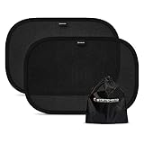 Systemoto Sonnenschutz Auto Baby - Extra dunkel - Zertifizierter UV-Schutz - 2er Set Autofenster Sonnenschutz für Personenkraftwagen, für Kinder (Schwarz)
