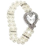 COLLBATH 1stk Damen Armbanduhr Perlenarmbanduhr Bands Golduhren Damen Bling Einfache Leseuhren Quarz Freizeituhr Für Damen Perlenuhr Elegante Uhr Silberne Uhren Damen Frauen Legierung Weiß