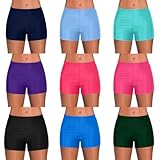 EWFAS Damen Badehose High Waist Badeshorts Wassersport Schwimmshorts Bauch Weg Sport Bikini Shorts Strandshorts Bauchweg Badeshorts Schwimmshorts Basic Damen Bikinihose