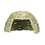 Grashaus Für Meerschweinchen | Natürlich Getrocknetes Gras Heuhaus | Handgewebte Strohhütte | Faltbare Betthütte | Kaninchenhaus Stall Grashaus Für Meerschweinchen | Spielhaus Für Chinchillas Hamster