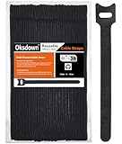 Oksdown Klett Kabelbinder Wiederverwendbare Schwarz 50 Stück Klettband Klettkabelbinder Kabel Klettband Kabelklett Klettbinder Verstellbare Wiederverschließbar Kabelklettbänder