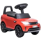 AIYAPLAY Kinder-Elektroauto mit Land Rover-Lizenz, Elektrofahrzeug mit 6-V-Batterie, rutschiges Kinder-Trägerauto mit Scheinwerfern, Hupe und Musik, für 18 bis 60 Monate - rot