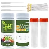Boden-pH-Tester, Testkit 100 Teststreifen (Bereich 3–9),Säure-Test-Messgerät,Geeignet für Gärten, Zimmer- und Außenpflanzen, Rasenflächen, Bauernhöfe, Gemüse, Obstbäume, Blumen, Terrassen, Kompost