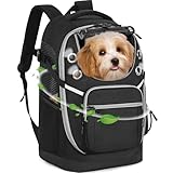 OUUTMEE Hunderucksack, Haustier Rucksack, Schwarz Pet Bag Backpack Katzenrucksack Tragbare Hunde Rucksack