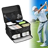 Golfkoffer-Organizer mit 5 Fächern, 2 Ebenen, tragbar, Auto-Golf-Schließfach, staubdicht, Golf-Zubehör, Aufbewahrungstasche, Schuh-Organizer für Sport, Reisen