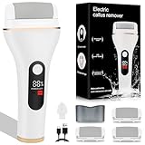 iMoebel Hornhautentferner Elektrisch Professionell Hornhaut Entfernen mit LED-Anzeige & Licht, Wiederaufladbar Hornhauthobel Fuß Schaber Foot Callus Remover für Hornhaut Tote Haut Fußpflege, Weiß