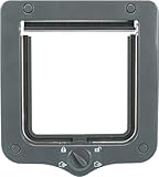 TRIXIE wasserdichte und geräuscharme Katzenklappe '4-Wege Freilauftür, 20 × 22 cm, grau'- 44212