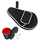 Tischtennisschläger Hülle, Schlägerhülle Tischtenni, Tischtennisschläger Tasche, Tischtennis Tasche, Bietet Platz für 2Schläger, Extra Ballfach für 3Bälle, Sturzsichere Aufbewahrung Sportzubehörtasche