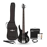Gear4music Chicago Bassgitarre Set mit 15W Verstärker für Erwachsene Anfänger