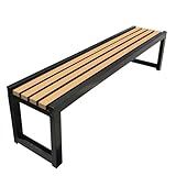 Outdoor Metall Gartenbank ohne Rückenlehne witterungsbeständig einfache Montage ideal für Balkon und Schulen Terrasse Sitzlösung