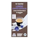 by Amazon Lungo Kaffee-Kunststoffkapseln, Nespresso-kompatibel, 20 Stück, Packung mit 1 – Rainforest Alliance-zertifiziert